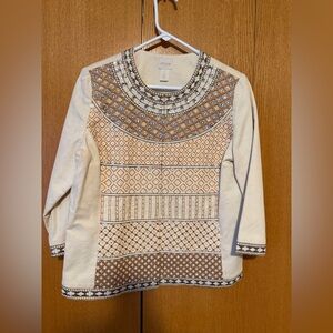 Chico's Elegant Cream Knit Top